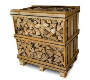 firewood in crate