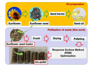 Sunflower biomass pellets